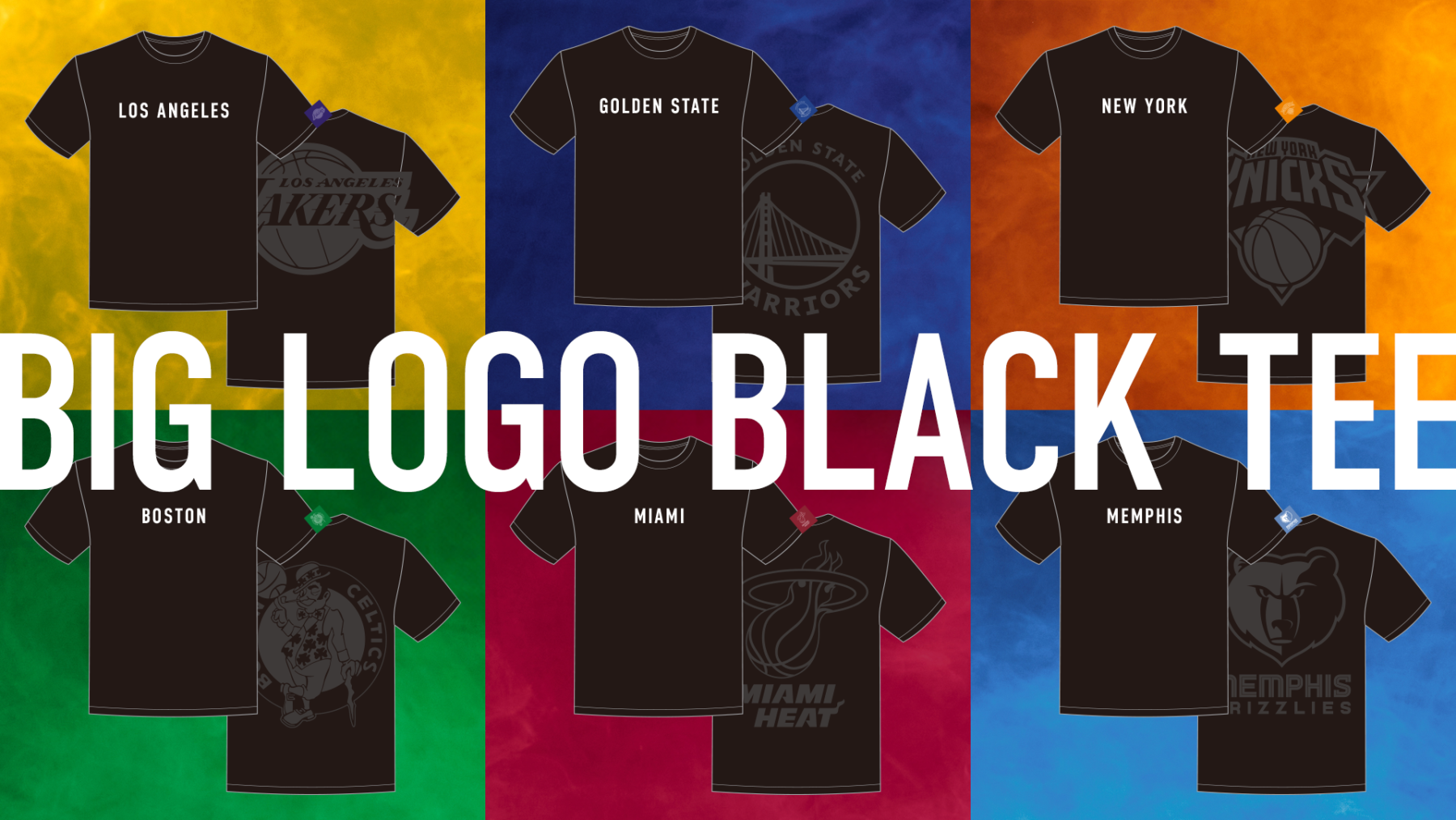 NBA MIX series「BIG LOGO BLACK TEE」アパレルデザイン